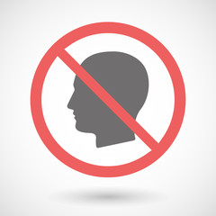 Forbidden signal with a male head