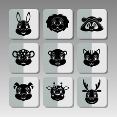 Black animals icons 2