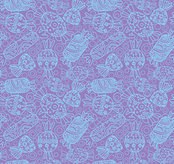 Cute seamless pattern with colorful sweets.