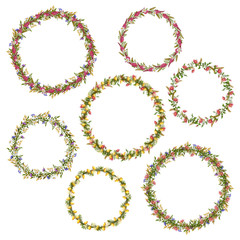 Vector floral circle frames for your design