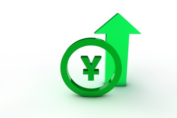 3d sign yena up in green