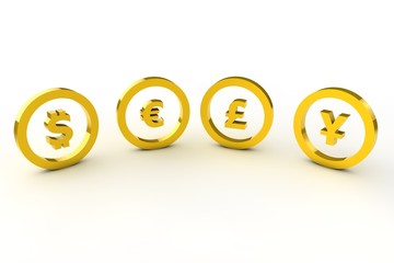 dollar euro pound yena in gold