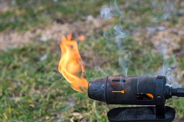 flame of a blowtorch