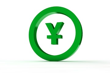 Obraz premium 3d sign yena in green