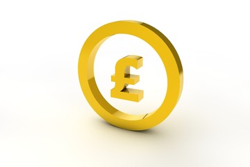 3d sign pound in gold