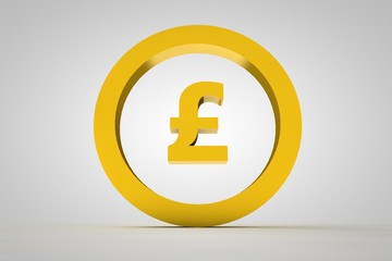 3d sign pound in gold