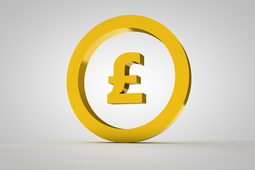 3d sign pound in gold