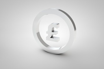 3d sign pound in silver