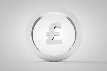 3d sign pound in silver