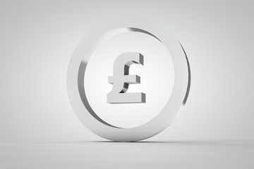 3d sign pound in silver