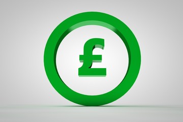 3d sign pound in green