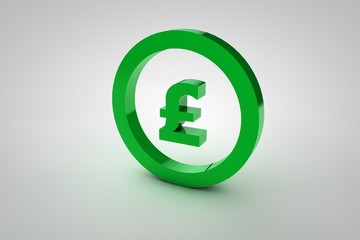 3d sign pound in green