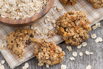 healthy oatmeal cookies, top view