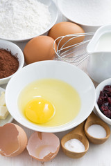prepared baking ingredients, vertical
