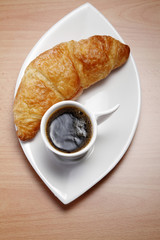 Croissant and cup of coffee