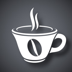 Vector cup of hot coffee icon