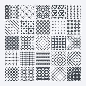 Geometric monochrome pattern set