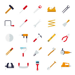 Crafting Tools Flat Design Vector Icons Collection
