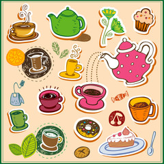 Coffee and tea design elements