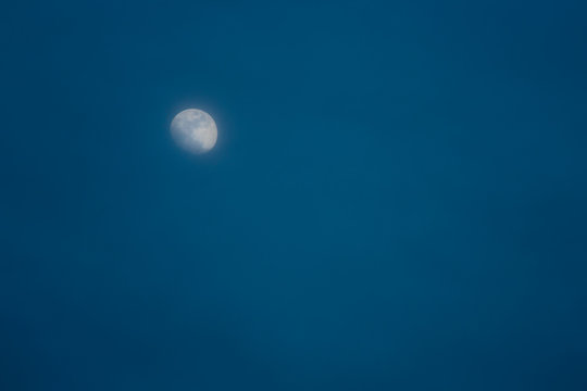 Moon in the twilight sky