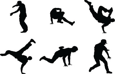 The set of 6  Dancer silhouette