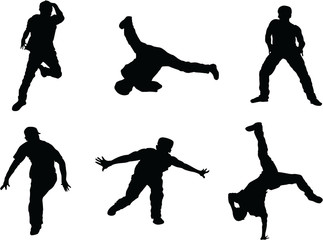 Set of 6 Dance silhouette