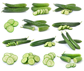 Fresh cucumber  isolated on white background