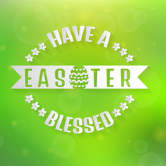 Vector Easter card with blurred background.