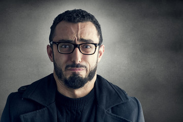Obraz premium Man with Frustrated Expression .