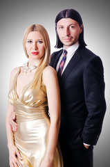 Pair in romantic love concept