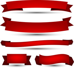 Set of red ribbons.