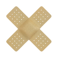 Plaster cross isolated over a white background