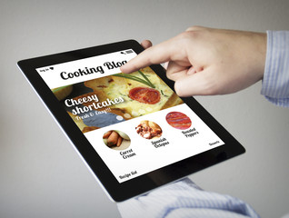cooking website on a tablet