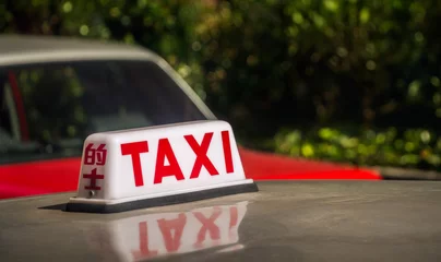 Gordijnen Taxi signage Hong Kong © phive2015