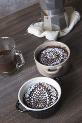 brownie on a mug and coffee