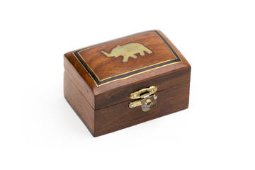 box of wood on the white background