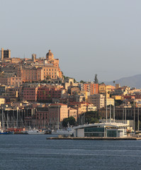 Fototapeta premium Port and city. Cagliari, Sardinia