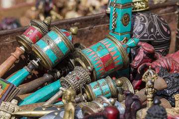 Nepalese Prayer Wheels on Swayambhunath stupa in Kathmandu, Nepa © Curioso.Photography