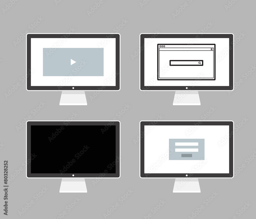 Poster Modern monitor with different content