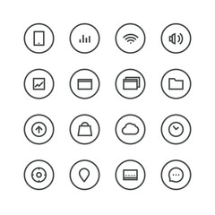 Different interface icons isolated on white. Design elements