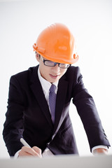 Architect sketching a construction project