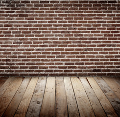 brickwall with wooden floor