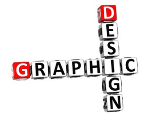 3D Crossword Graphic Design on white background