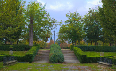 View of the park in pamplona, spain