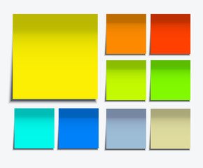 Fototapeta premium Vector modern square sticky note set