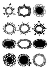 Handmade romantic frames 2 on white background