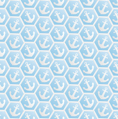 blue pattern seamless with anchors