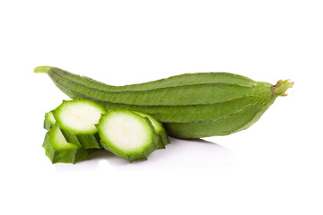 fresh loofah on the white background