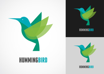 Tropical bird - humming vector icon