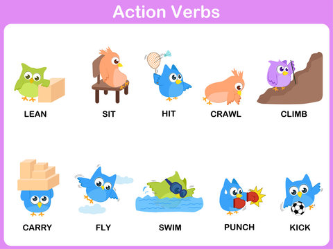 Action Verbs Picture Dictionary (Activity) for kids